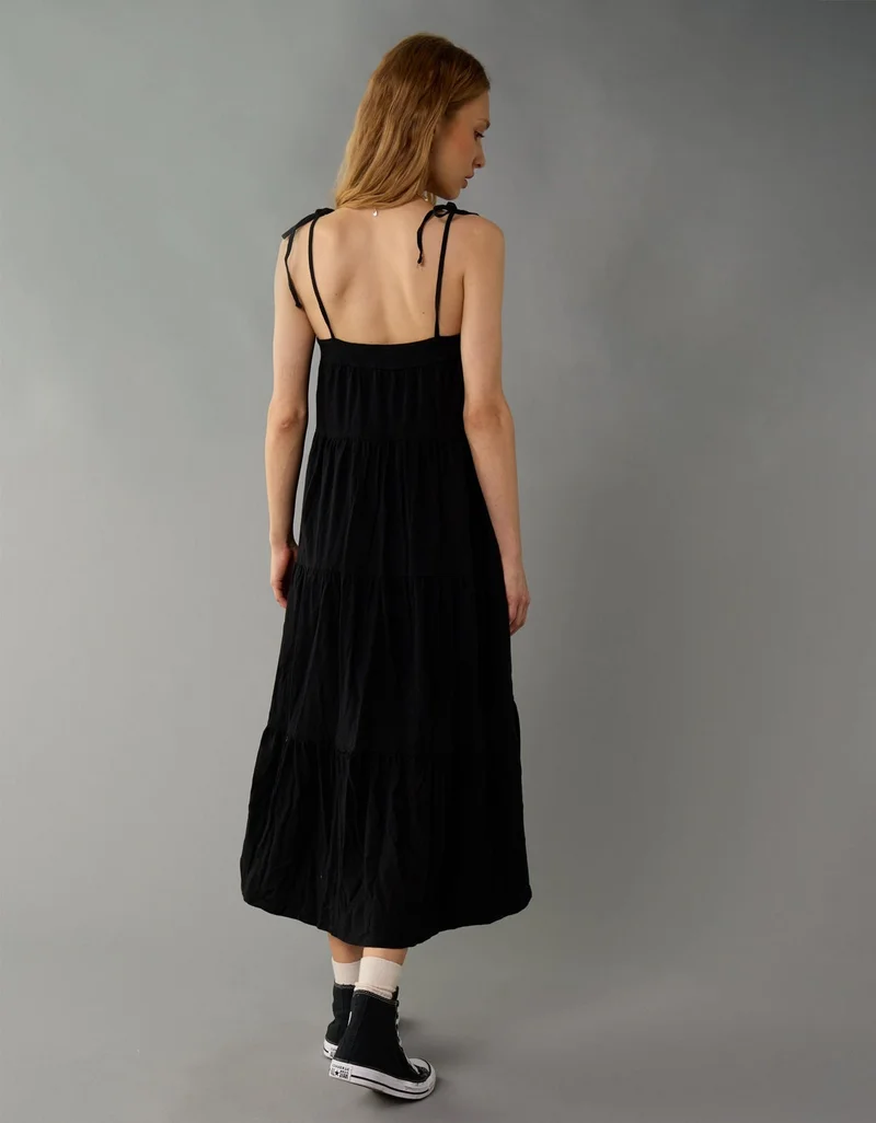 American Eagle AE Sunchaser Knit Tie Shoulder Maxi Dress